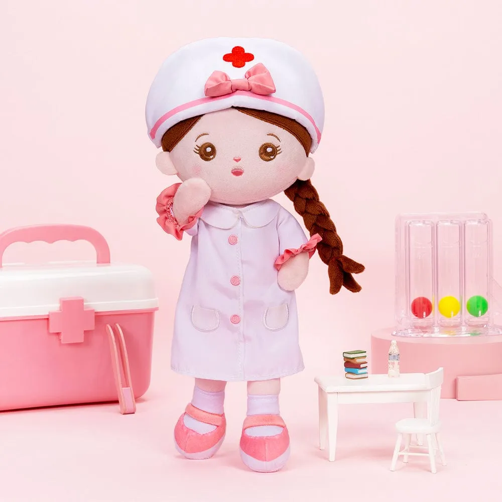 Personalized Nurse Plush Baby Girl Doll