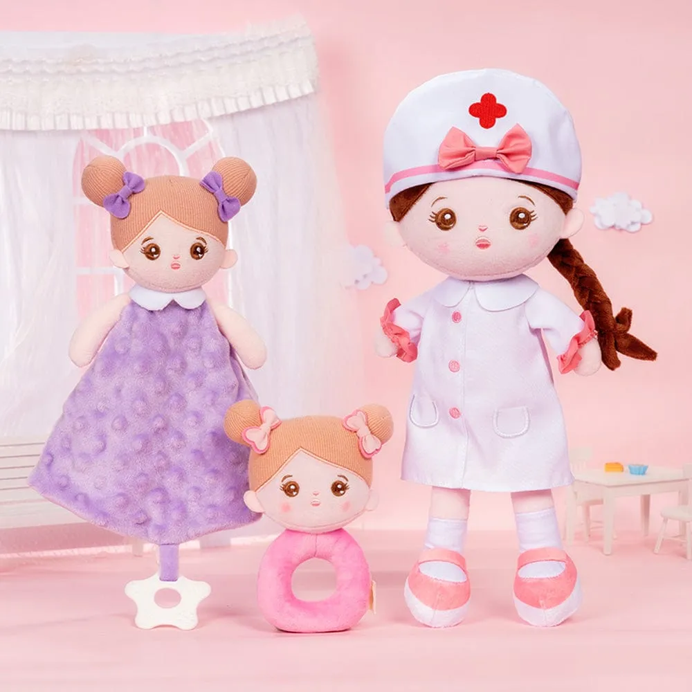 Personalized Nurse Plush Baby Girl Doll