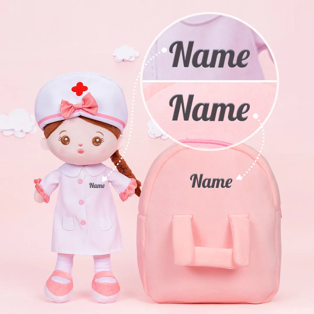 Personalized Nurse Plush Baby Girl Doll