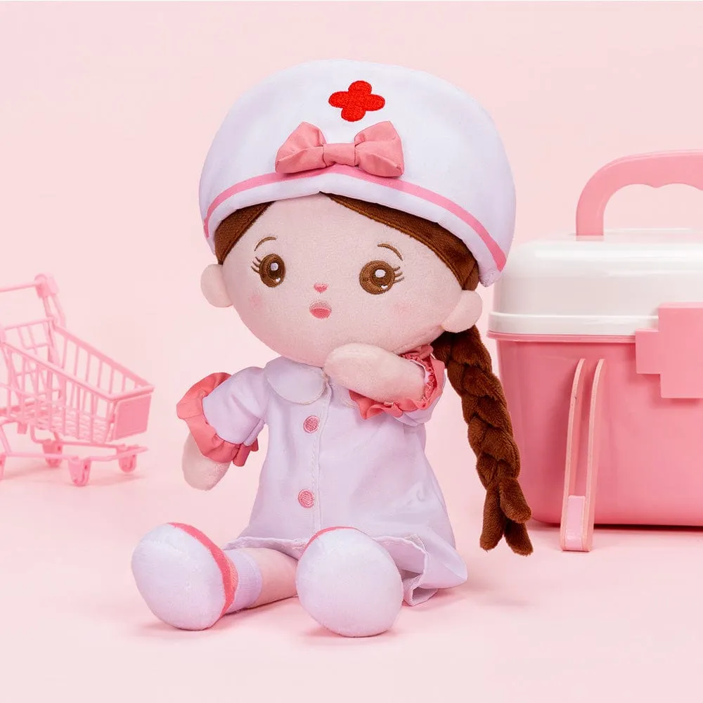 Personalized Nurse Plush Baby Girl Doll