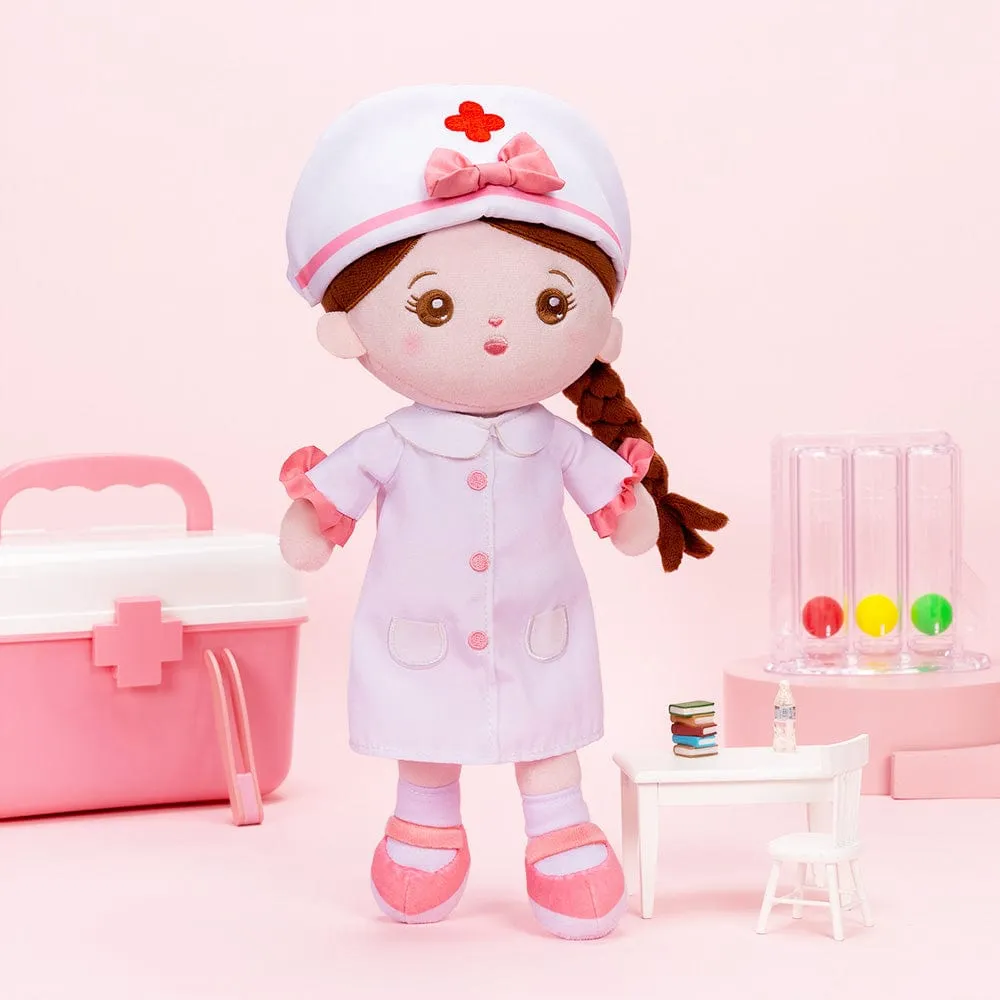 Personalized Nurse Plush Baby Girl Doll