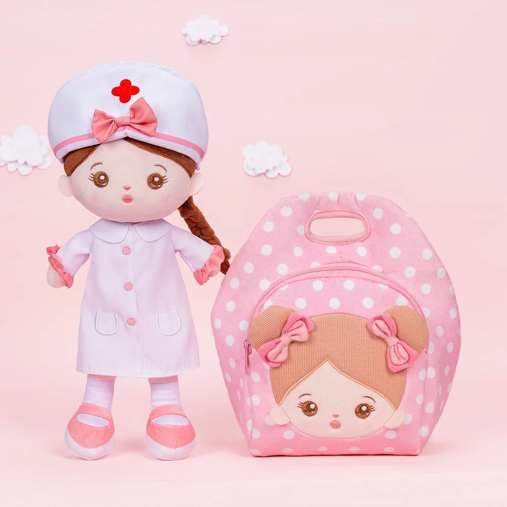 Personalized Nurse Plush Baby Girl Doll