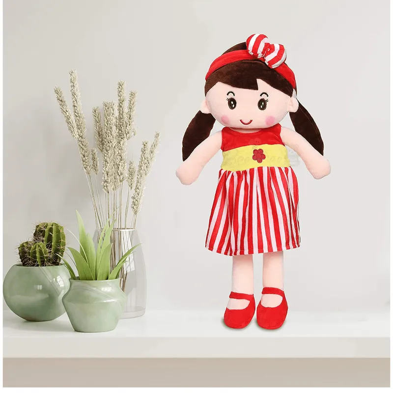 Plush Super Soft Toy for Girls (Cute Doll 60 Cms, Red)