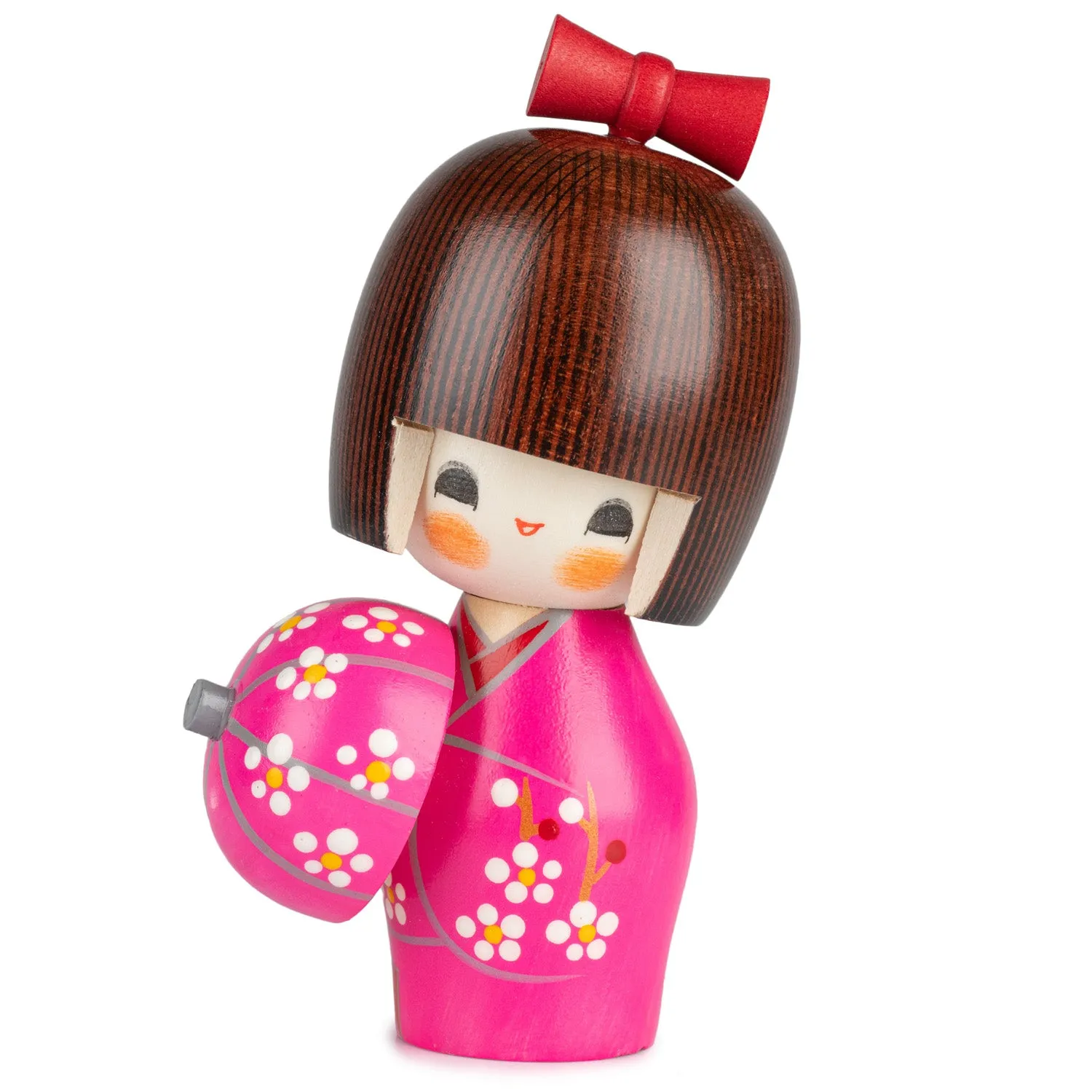 Pretty Lady in Pink Japanese Kokeshi Doll