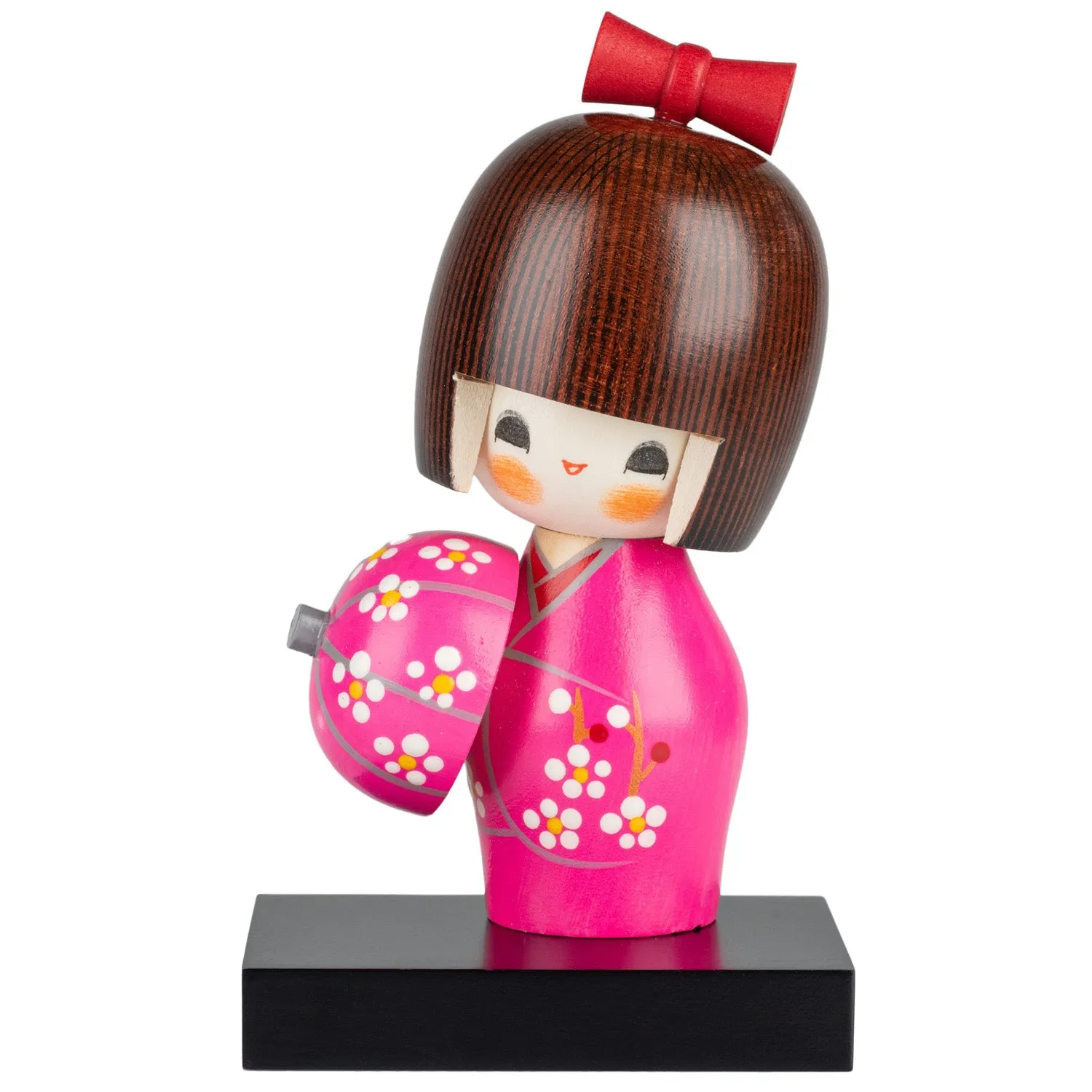 Pretty Lady in Pink Japanese Kokeshi Doll