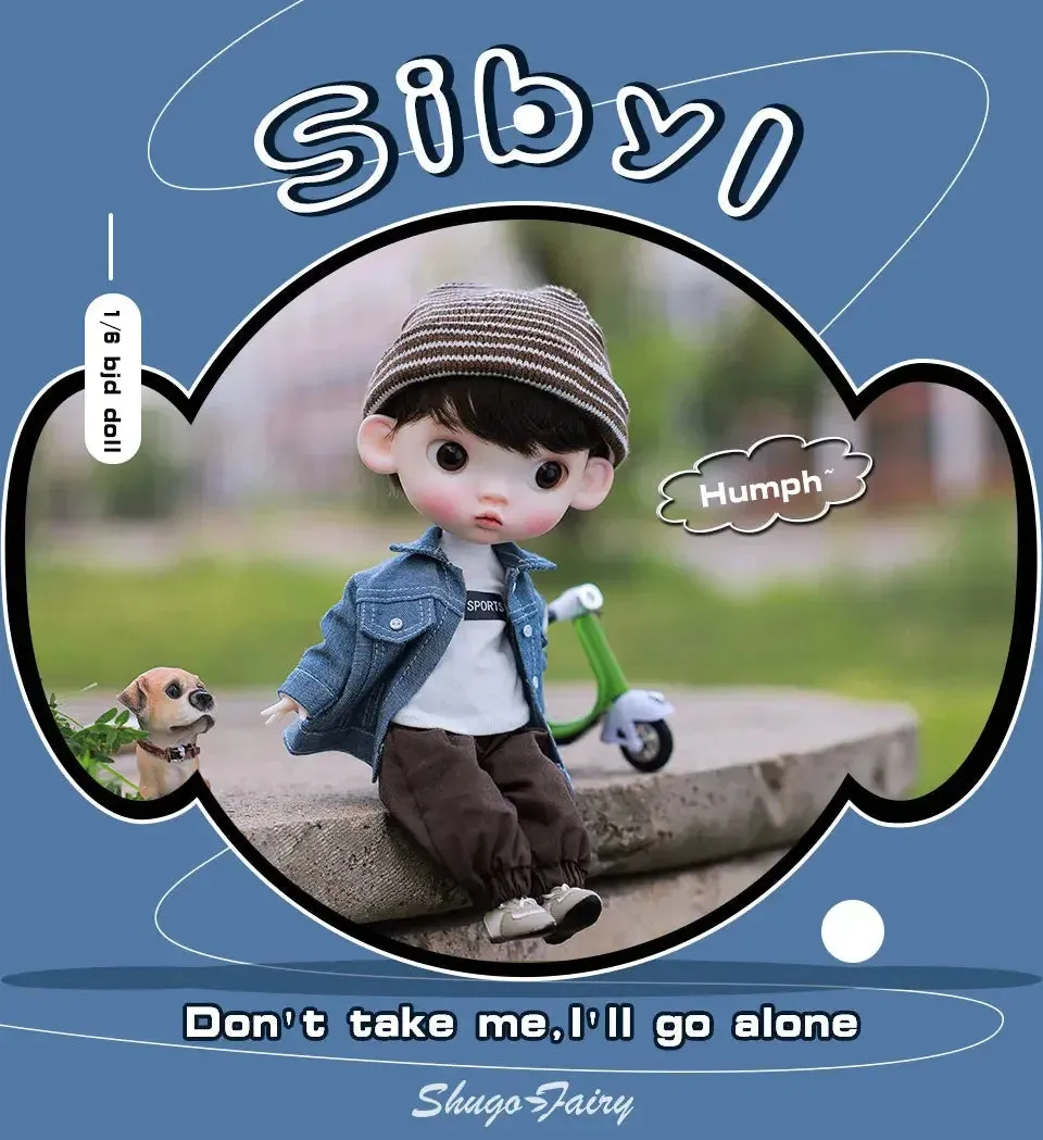 ShugaFairy 1/6 Sibyl BJD Doll – Cute Pout Face, Angry Expression, Teenage Jeans Style Ball Jointed Doll