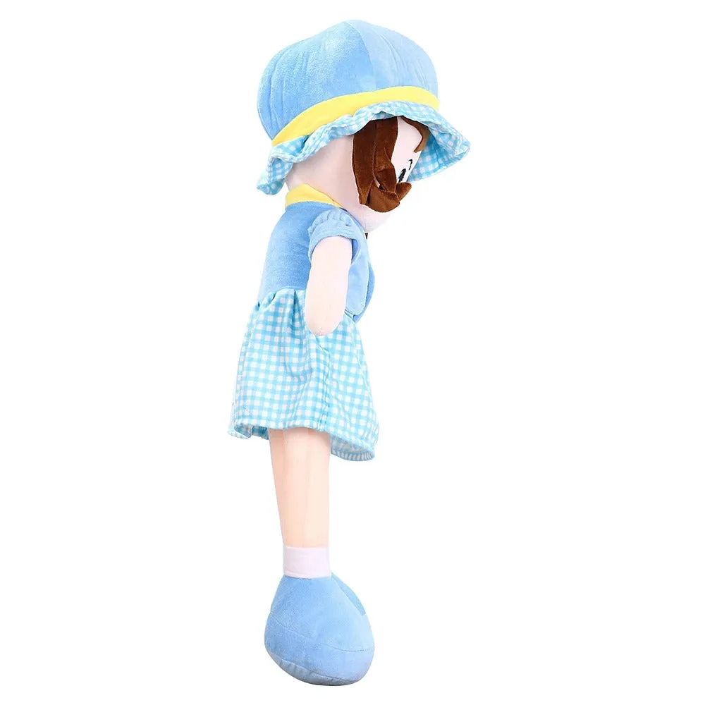 Sky Blue Super Soft Stuffed Huggable Girl Winky Doll | Washable - Height 60 cm