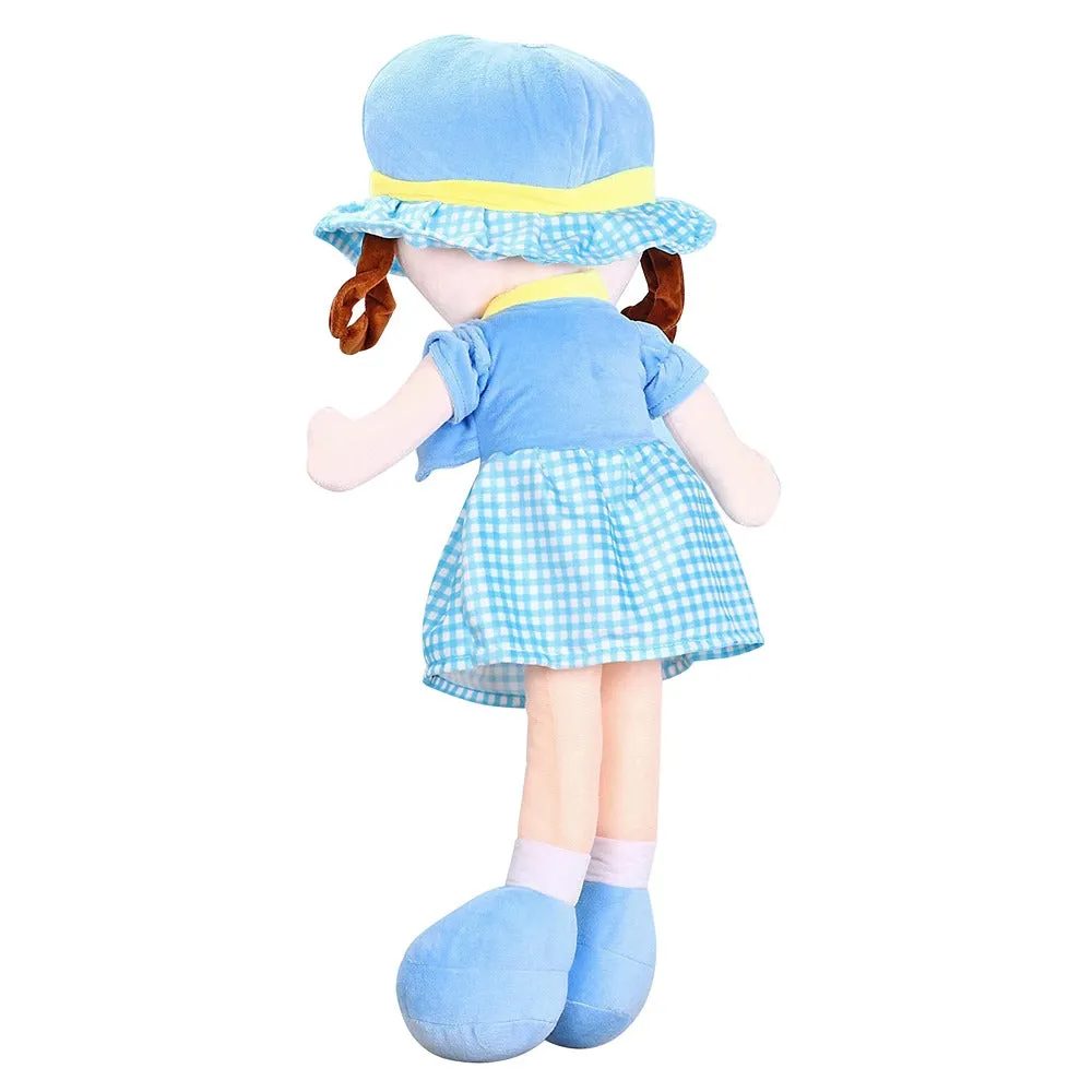 Sky Blue Super Soft Stuffed Huggable Girl Winky Doll | Washable - Height 60 cm