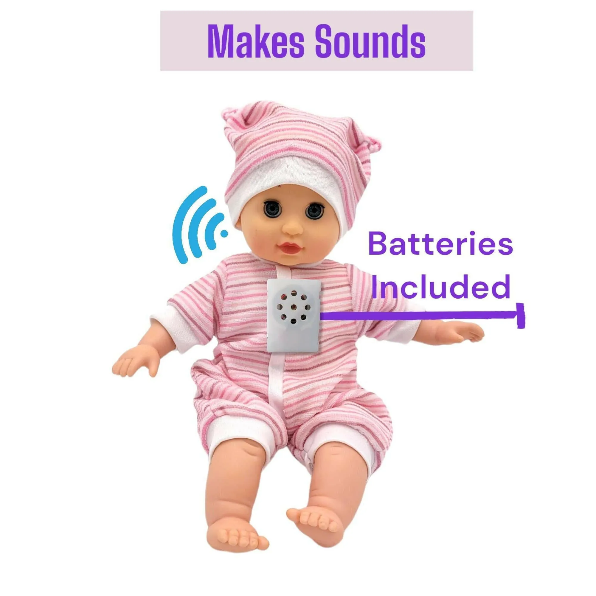 Soft  Baby Doll Can Speak 12 Baby Sounds With Doctor Set 14 Inch