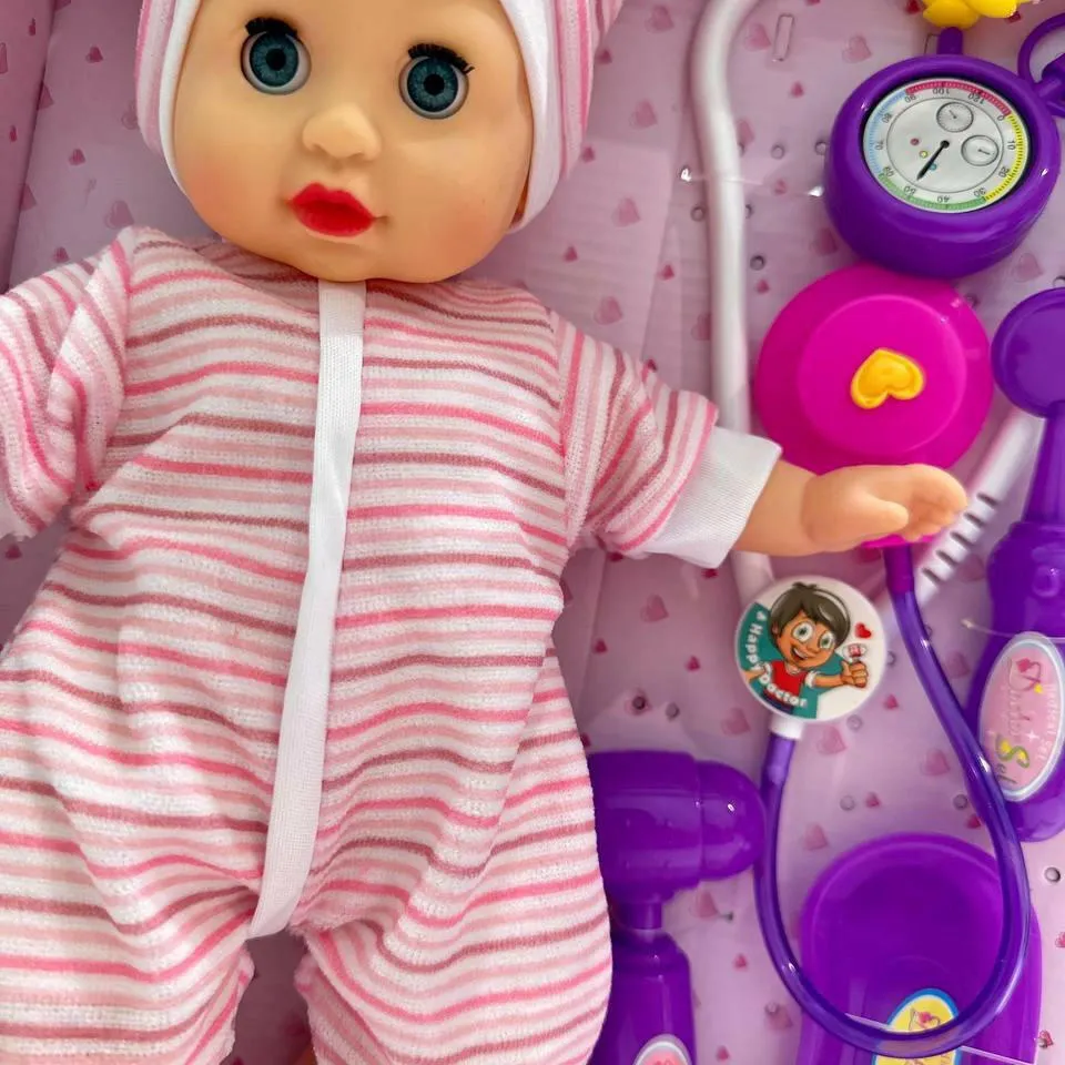 Soft  Baby Doll Can Speak 12 Baby Sounds With Doctor Set 14 Inch