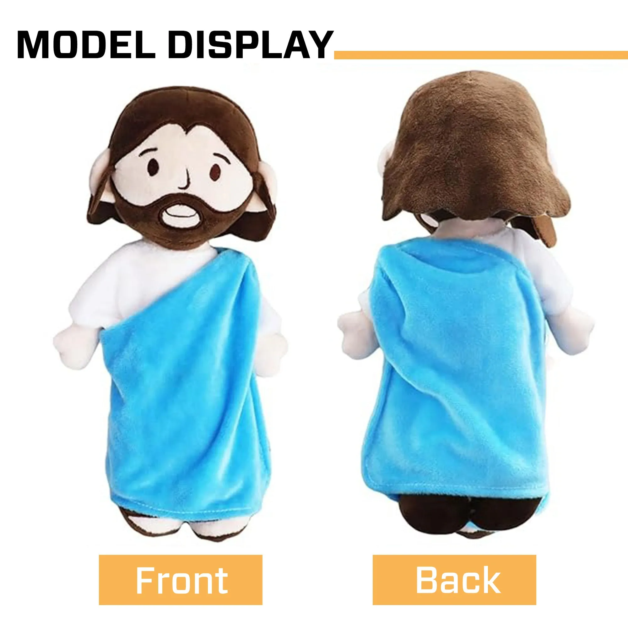 Teesdily | Blue Jesus Plush Doll, Jesus Baptism Plushie Soft Toy, Jesus Lovers Gift, Sleeping Gifts, Religious Christian Gift, Christmas Gift