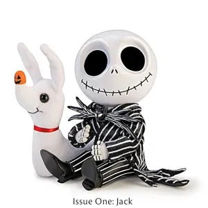 The Ashton-Drake Galleries Disney Tim Burton's The Nightmare Before Christmas Terrifying Tots Doll Collection Issue #1: "Jack" Tot Doll with Zero Handcrafted Resin Doll with Outfit 4-Inches