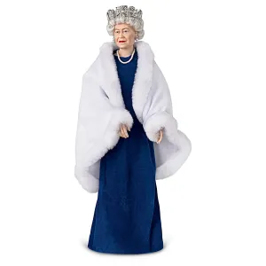 The Ashton-Drake Galleries Her Majesty The Queen Elizabeth II: Sapphire Elegance Portrait Doll Argil Porcelain Figurine 15-inches