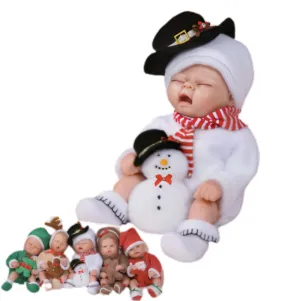 The Ashton-Drake Galleries Snow Ringle Baby Doll So Truly Lifelike Collectible Dolls with Snowman Plush Christmas Decorations by Sandy Faber 10-Inches