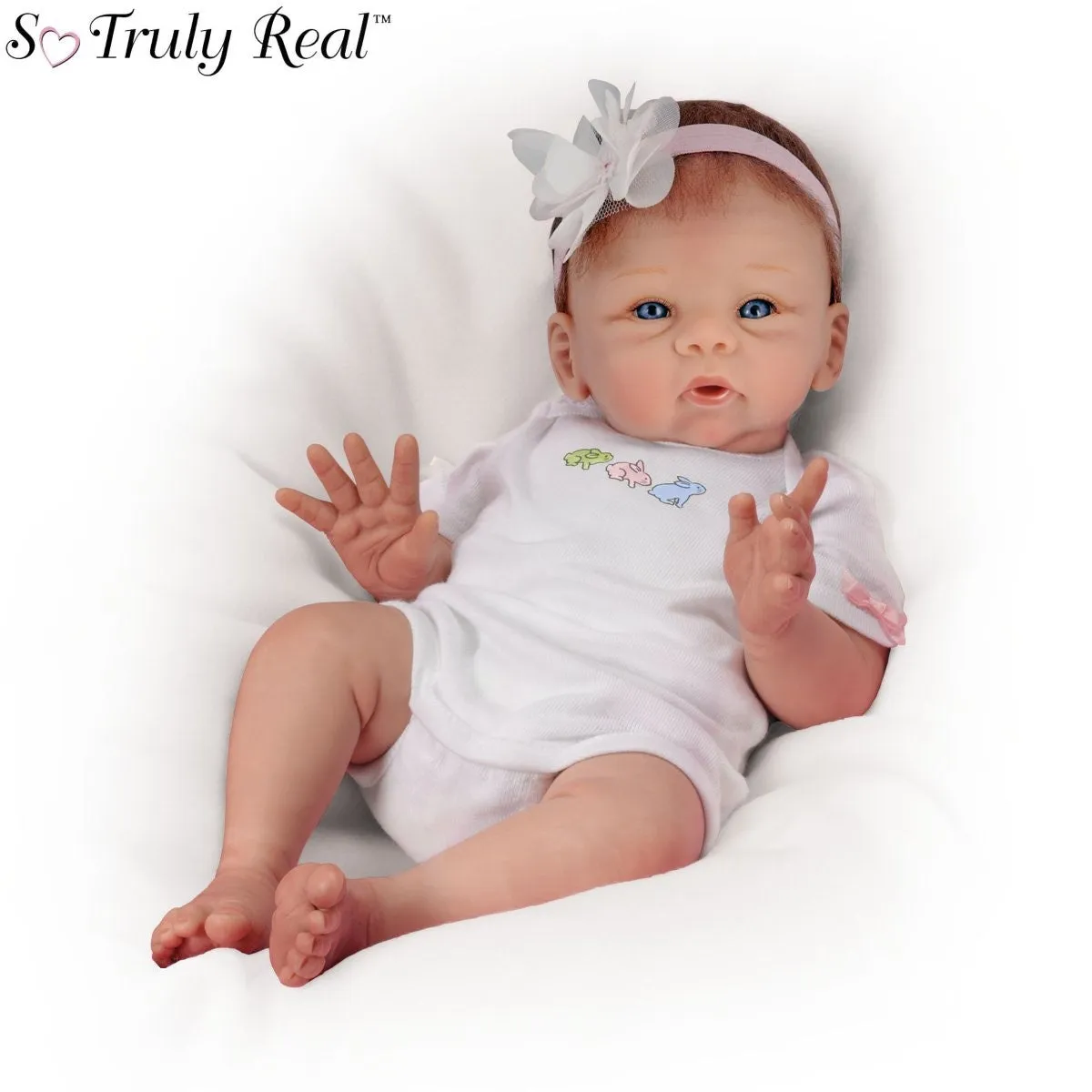 The Ashton-Drake Galleries Snuggle Bunny So Truly Real® Vinyl Baby Girl Doll Hand-Painted Features RealTouch® Skin Weighted and Adorable Bunny Outfit Precious Little Ones Collection Issue #2 by Master Doll Artist Tasha Edenholm 17-inches