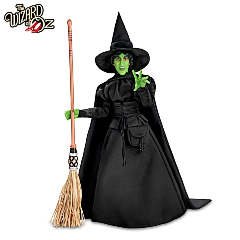 The Ashton-Drake Galleries The Wizard of OZ Winged Portrait Figure Collection Issue #2: Wicked Witch of the West Handcrafted with Broom – Detailed Movie-Likeness with Poseable Arms and Custom Costume 19-Inches