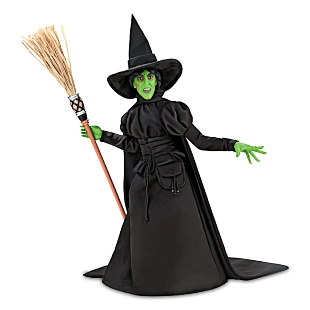 The Ashton-Drake Galleries The Wizard of OZ Winged Portrait Figure Collection Issue #2: Wicked Witch of the West Handcrafted with Broom – Detailed Movie-Likeness with Poseable Arms and Custom Costume 19-Inches