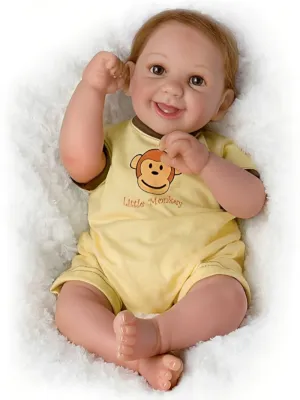 The Ashton-Drake Galleries You're My Cuite Patootie Collection Issue #4: 'Little Monke' Baby Doll So Truly Real® Lifelike Doll with RealTouch® Vinyl and Moveable Limbs by Cheryl Hill 18-Inches