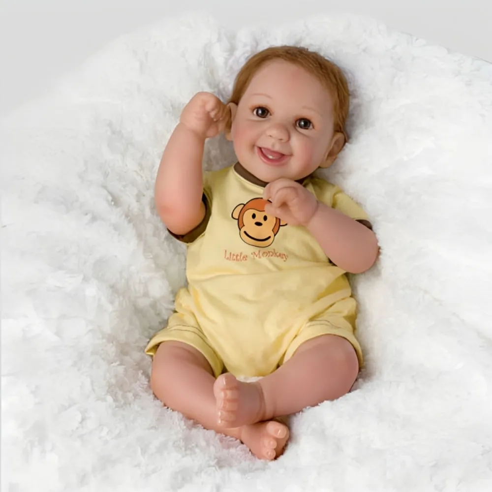 The Ashton-Drake Galleries You're My Cuite Patootie Collection Issue #4: 'Little Monke' Baby Doll So Truly Real® Lifelike Doll with RealTouch® Vinyl and Moveable Limbs by Cheryl Hill 18-Inches