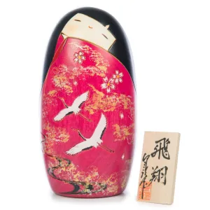 Two Cranes in Love Japanese Kokeshi Doll