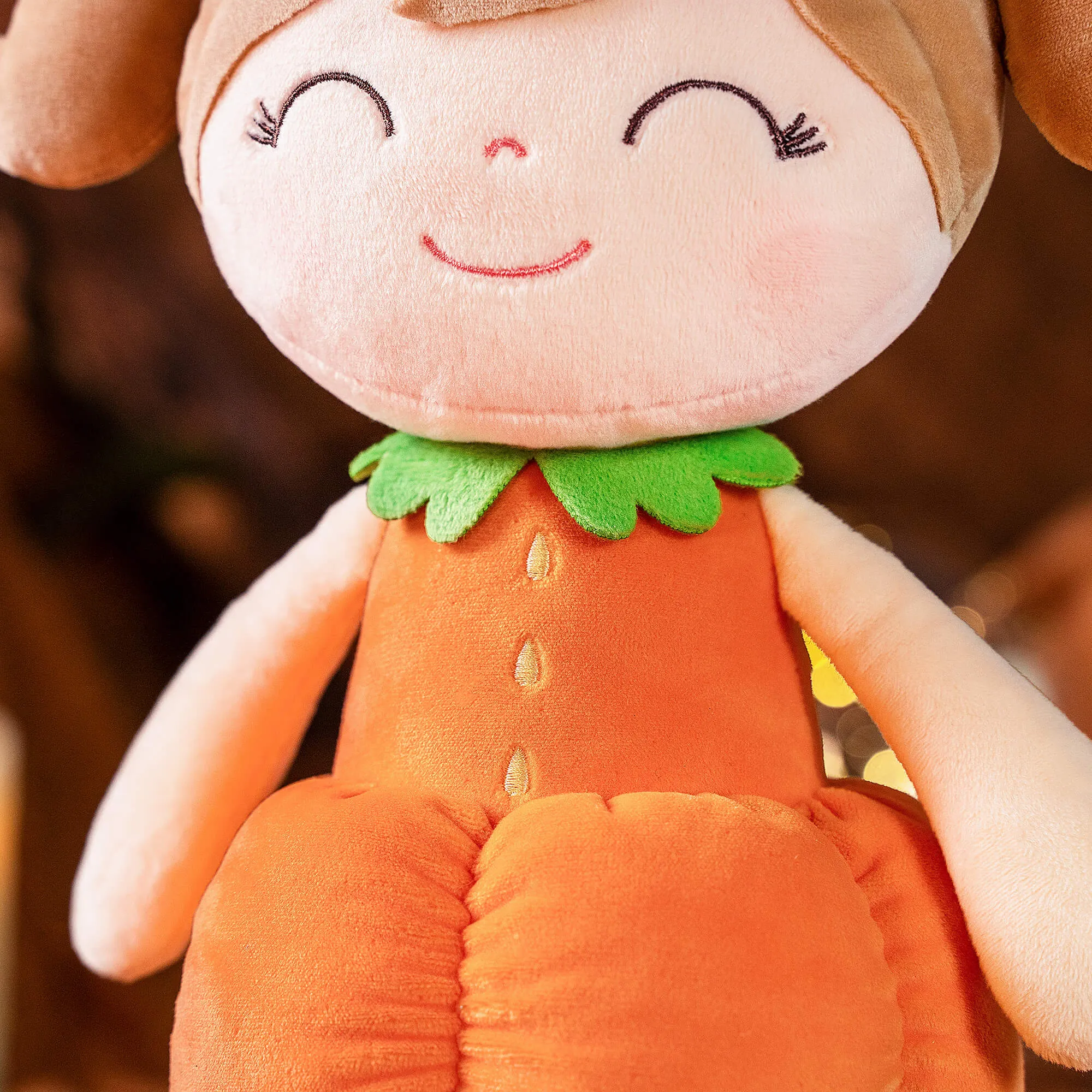 (US Only) Gloveleya 18-inch Halloween Toy Baby Girl Gifts Plush Pumpkin Doll Orange