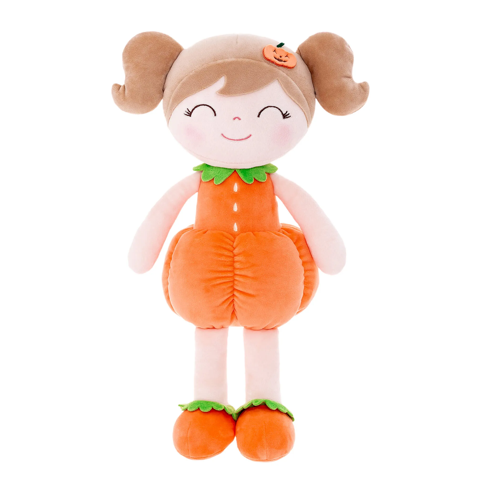 (US Only) Gloveleya 18-inch Halloween Toy Baby Girl Gifts Plush Pumpkin Doll Orange