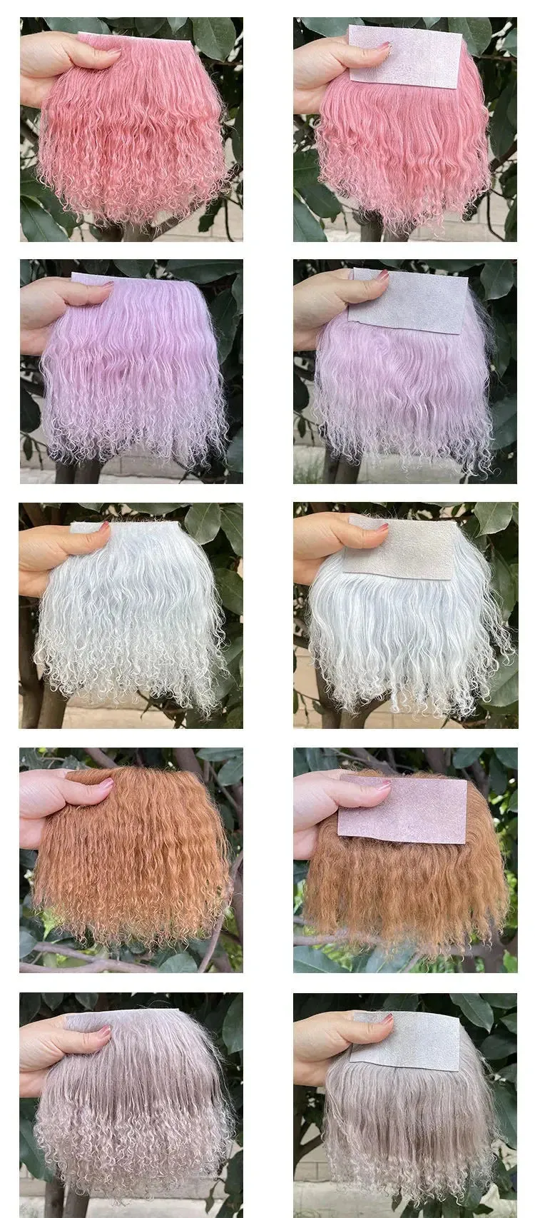 Wholesale Sheepskin Wool Mongolia Fur Fabric | Curly Hair for Toys & Dolls | Hair Extensions & Wigs for BJD, SD, Blyth Dolls