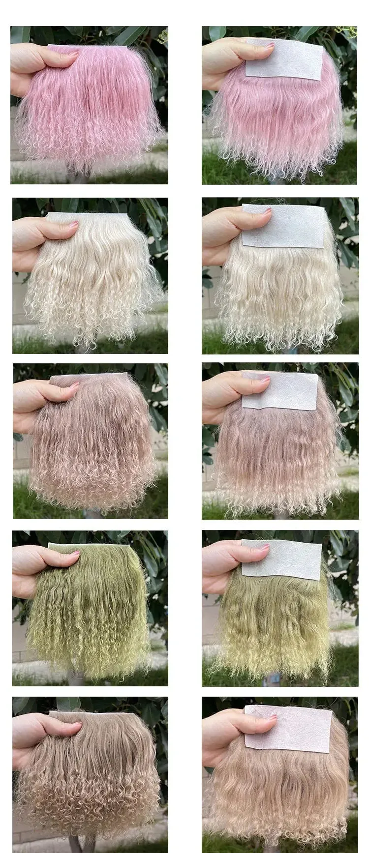 Wholesale Sheepskin Wool Mongolia Fur Fabric | Curly Hair for Toys & Dolls | Hair Extensions & Wigs for BJD, SD, Blyth Dolls