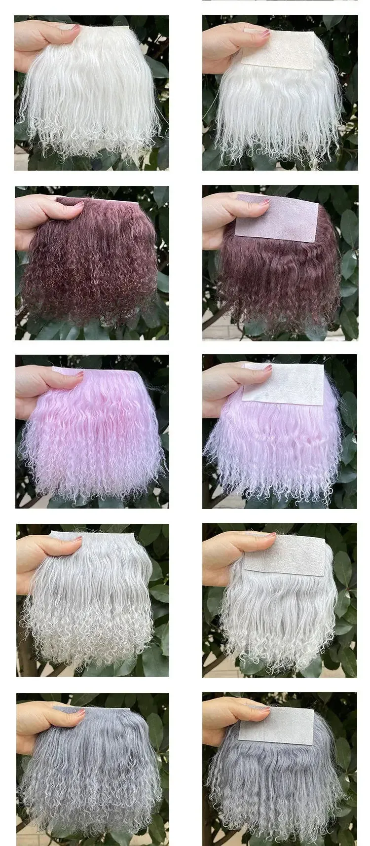 Wholesale Sheepskin Wool Mongolia Fur Fabric | Curly Hair for Toys & Dolls | Hair Extensions & Wigs for BJD, SD, Blyth Dolls